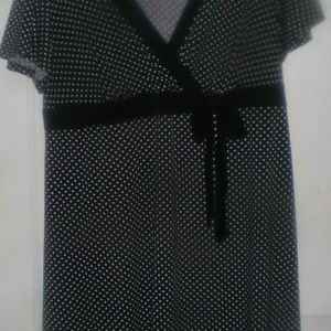 Elegant Black and White Polka Dot Dress